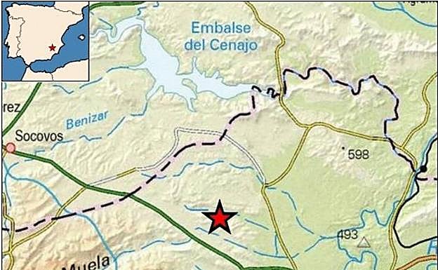 Localización del sismo en Moratalla de 2,6 grados.