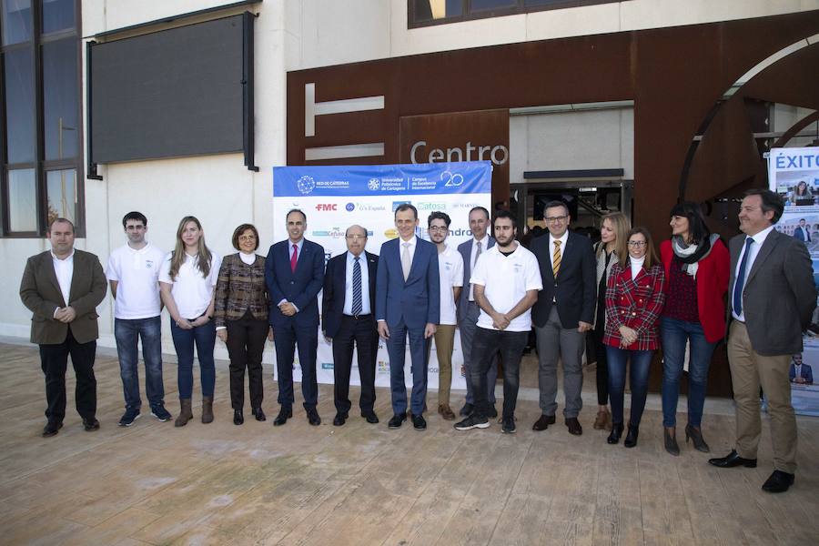 Visita del ministro de Ciencia y Universidades Pedro Duque al edificio de la UPCT y la empresa MTorres dentro del parque tecnológico de Fuente Álamo.