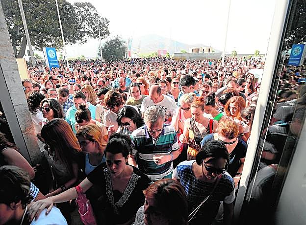 Entrada a las oposiciones para ser auxiliar administrativo del Ayuntamiento, en 2017 en la Universidad Politécnica. 