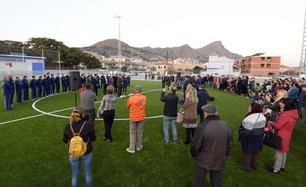 Acto de inauguración del campo de fútbol de Cobatillas.
