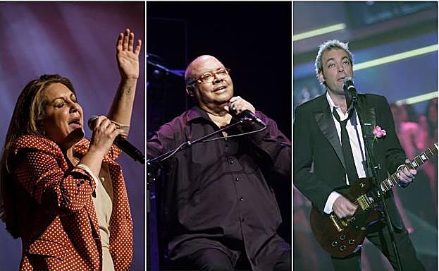 Niña Pastori, Pablo Milanés y Manuel Quijano (cantante de Café Quijano).