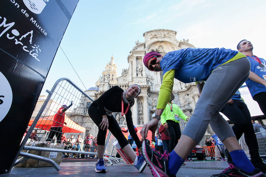 José Antonio Meroño, Andrés Mico y Juan Luis Mata, son los tres primeros clasificados en el Maratón.