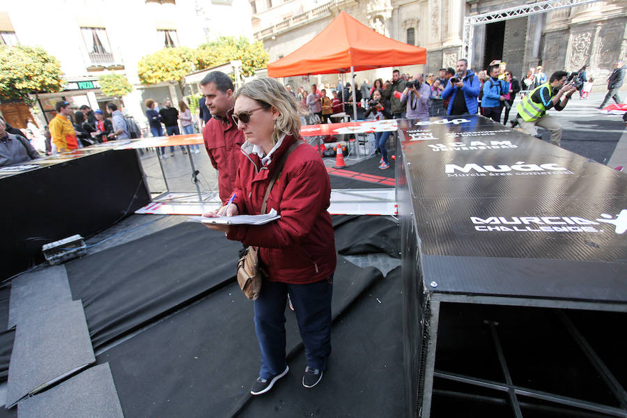 José Antonio Meroño, Andrés Mico y Juan Luis Mata, son los tres primeros clasificados en el Maratón.