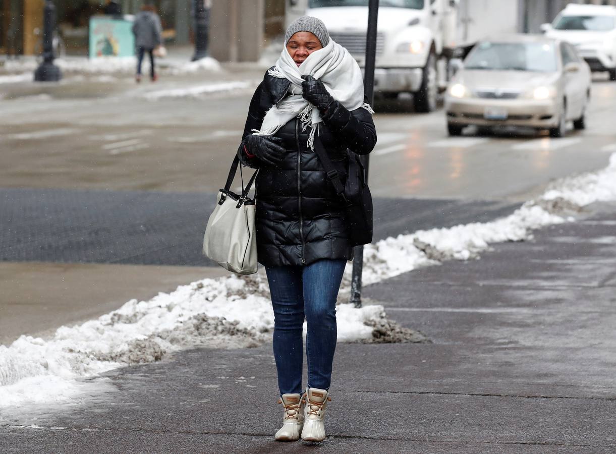 Una ola de frío polar cruza Chicago, Illinois (EE. UU.). Las temperaturas en el área de Chicago podrían bajar a menos 31 grados centígrados.