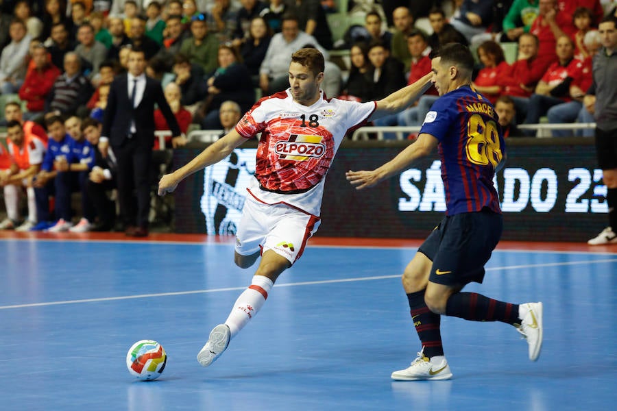 ElPozo y el Barça protagonizan un partido muy bonito que acaba con el empate en los últimos minutos del encuentro gracias a los goles de Miguelín y Álex.