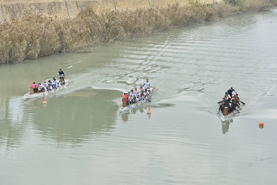 La Regata Ciudad de Murcia rompe su techo con setecientos palistas, barcos dragón y participantes de prestigio.