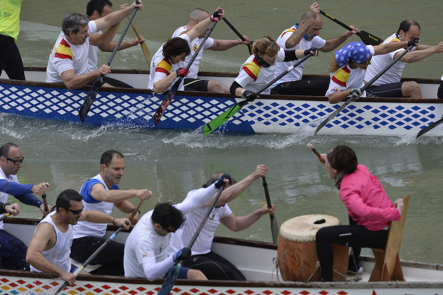 La Regata Ciudad de Murcia rompe su techo con setecientos palistas, barcos dragón y participantes de prestigio.