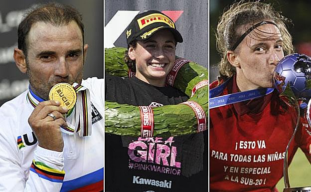 Alejandro Valverde, Ana Carrasco y Eva Navarro.