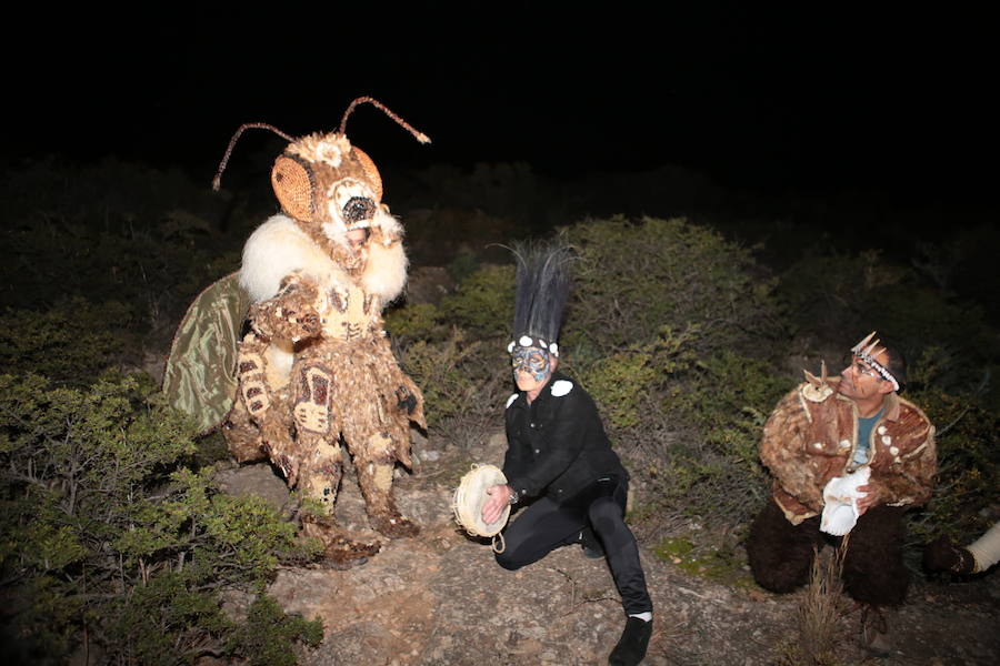 Cristina Moreno encarnó a la bestia de las fiestas del Carnaval con un traje que simulaba una abeja y acompañada por un séquito de setenta apicultores