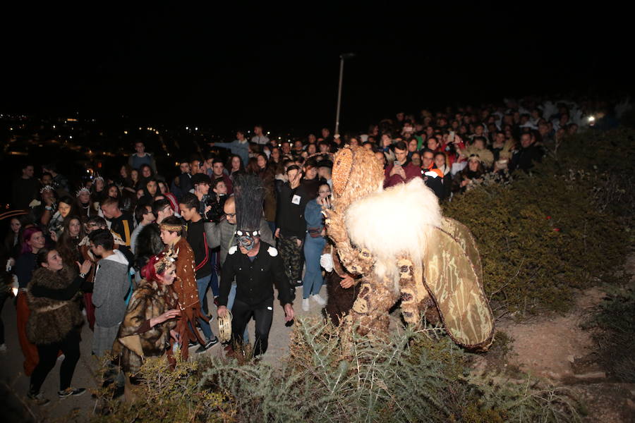 Cristina Moreno encarnó a la bestia de las fiestas del Carnaval con un traje que simulaba una abeja y acompañada por un séquito de setenta apicultores