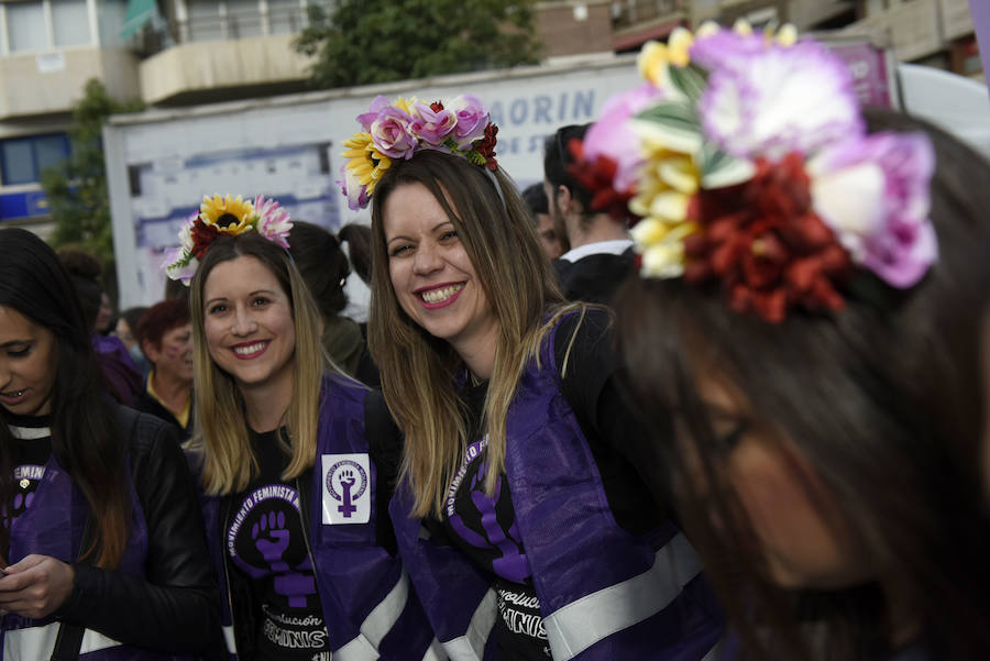 La gran marcha por en el Día Internacional de la Mujer arranca en el centro de Murcia con el recuerdo de la jornada histórica vivida hace ahora un año