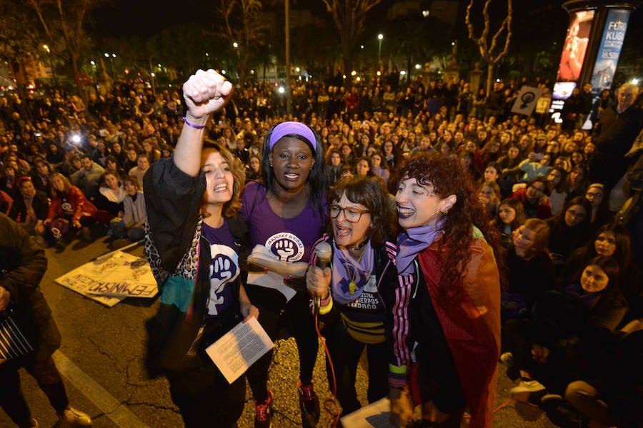 La gran marcha por en el Día Internacional de la Mujer arranca en el centro de Murcia con el recuerdo de la jornada histórica vivida hace ahora un año