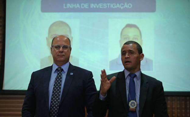 El gobernador de Rio de Janeiro, Wilson Witzel, y el delegado de Homicidios, Geniton Lages, explican la detención de los presuntos asesinos de la concejal Marielle Franco 