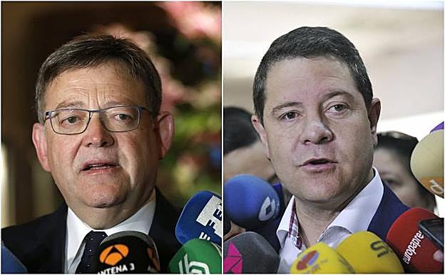 El presidente de la Generalitat Valenciana, Ximo Puig, y su homólogo castellano-manchego, Emiliano García-Page.