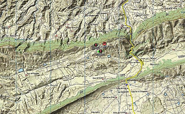 Mapa del lugar donde se produjo el primer accidente.