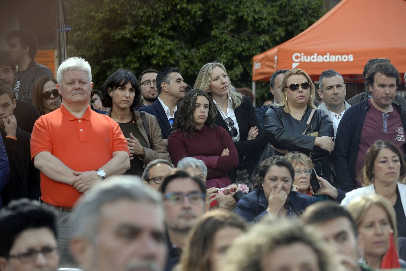 El candidato de Ciudadanos a la presidencia del Gobierno protagoniza un acto en la plaza de Europa, acompañado de Miguel Garaulet, Isabel Franco y Edmundo Bal