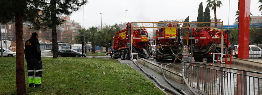 La Aemet mantiene la alerta naranja mientras que los pluviómetros registran precipitaciones de hasta 108 litros por metro cuadrado en las últimas 24 horas