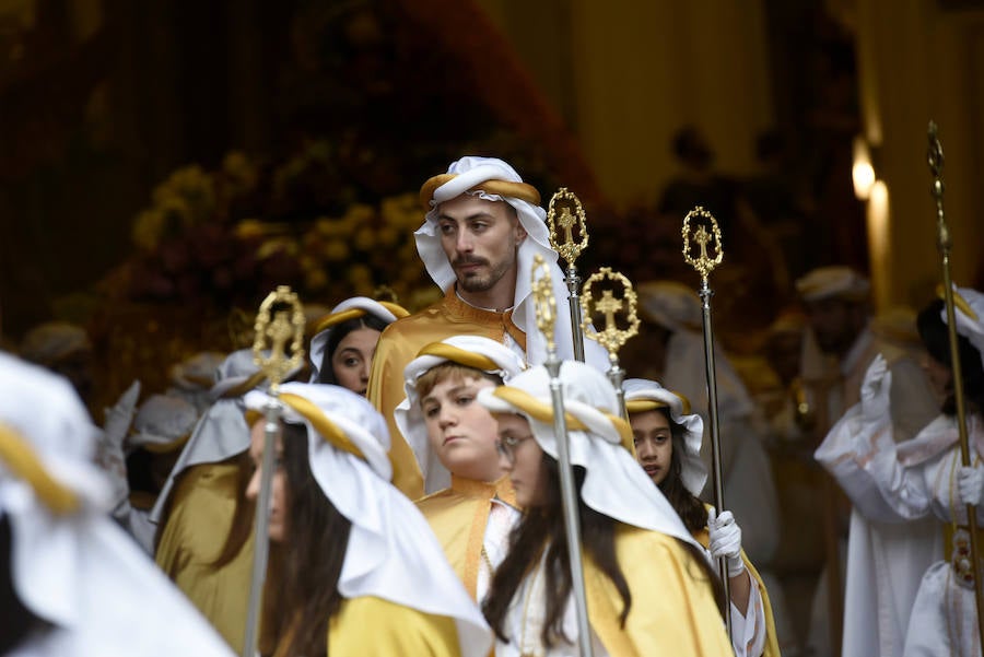 La procesión que pone fin a la Semana Santa murciana ha podido vencer a la previsión de lluvias, aunque ha tenido que retirarse antes de lo previsto