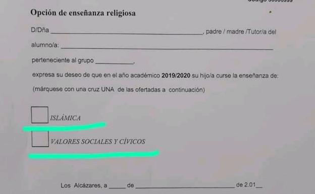 Imagen del documento difundido por redes sociales, al que le falta la primera parte. 