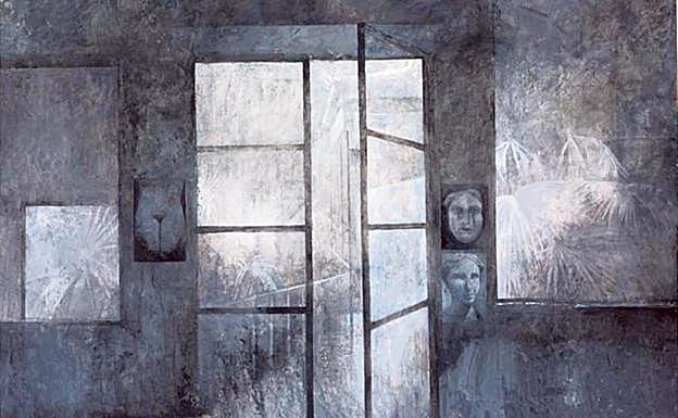 Imagen principal - 'Interior'. Uno de los trípticos de la exposición 'Siete', que el próximo viernes 17 se inaugura en la sala murciana de 'Verónicas', que gestiona la Consejería de Cultura. 