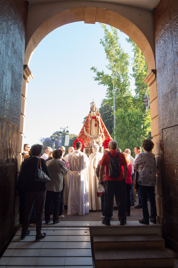 La vuelta de la patrona de Murcia se pospuso una semana para que estuviera presente en el acto celebrado el pasado sábado