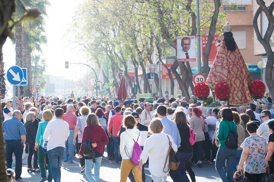 La vuelta de la patrona de Murcia se pospuso una semana para que estuviera presente en el acto celebrado el pasado sábado