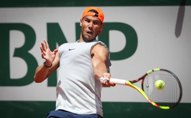 Rafa Nadal, entrenando en París. 