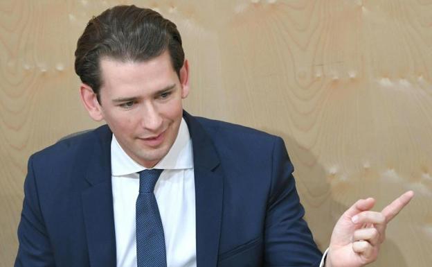 Sebastian Kurz durante el voto de la moción de censura.