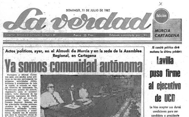 La celebración de la entrada en vigor del estatuto que tuvo lugar el 10 de julio de 1982, en portada