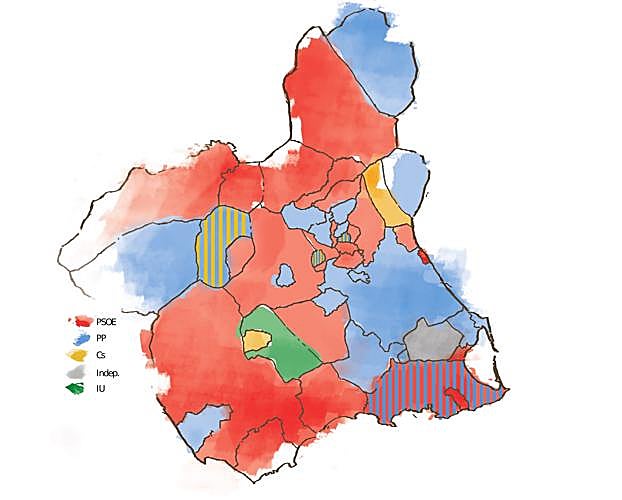Asi queda el mapa político de la Región.