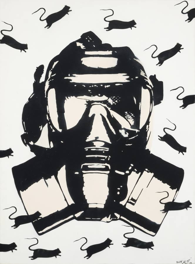 ‘The Mask’. Blek Le Rat (París, 1952). Aerosol sobre lienzo. 130 x 96 cm.