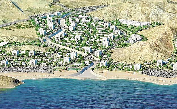 Recreación virtual del proyecto urbanístico frente a la playa de La Cola.
