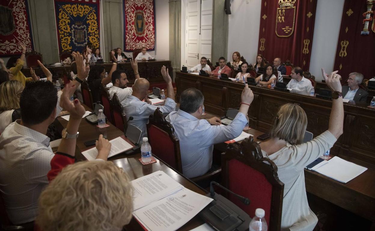 Imagen del Pleno de este jueves en el Ayuntamiento de Cartagena.