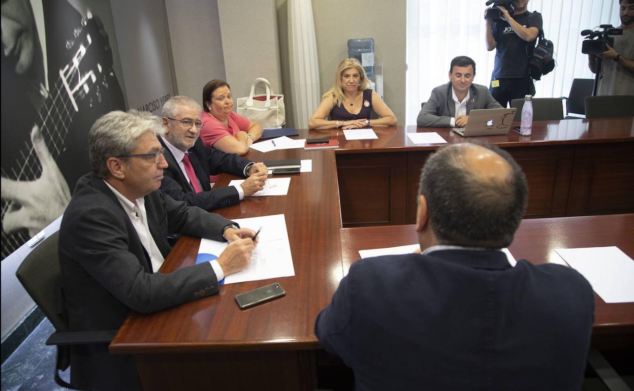 Reunión de la Junta de Portavoces, celebrada este lunes en la Asamblea. 