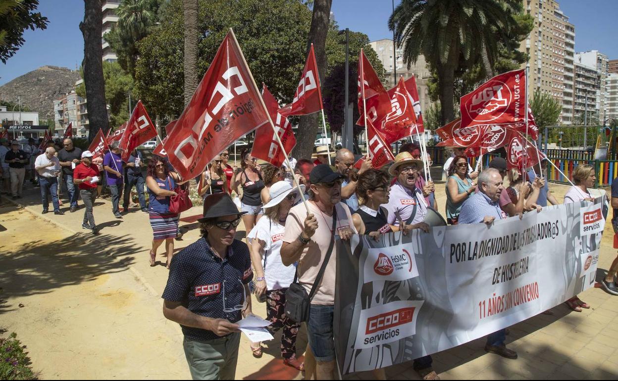 Imagen de la última protesta sindical por las discrepancias en la renovación del convenio.