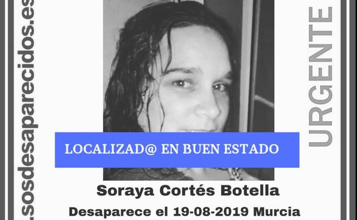 Cartel de la alerta activada por desaparición de la asociación SOS Desaparecidos