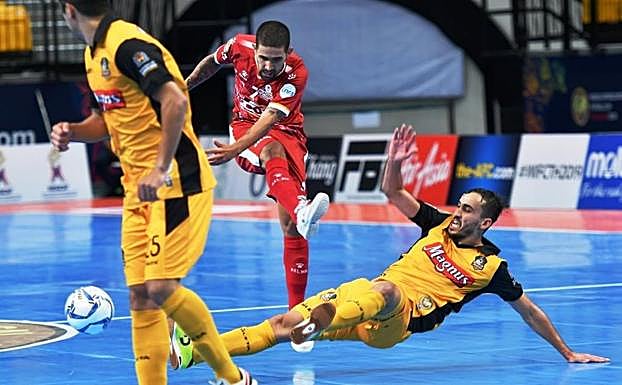 Un lance del encuentro ante el Magnus Futsal.