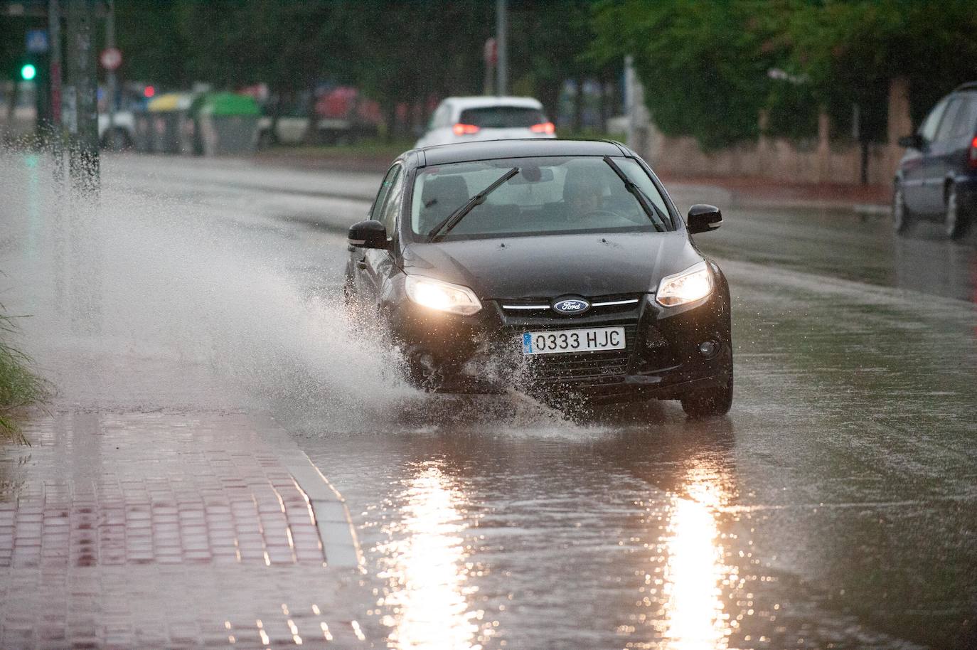 Lluvias en la ciudad de Murcia, esta mañana