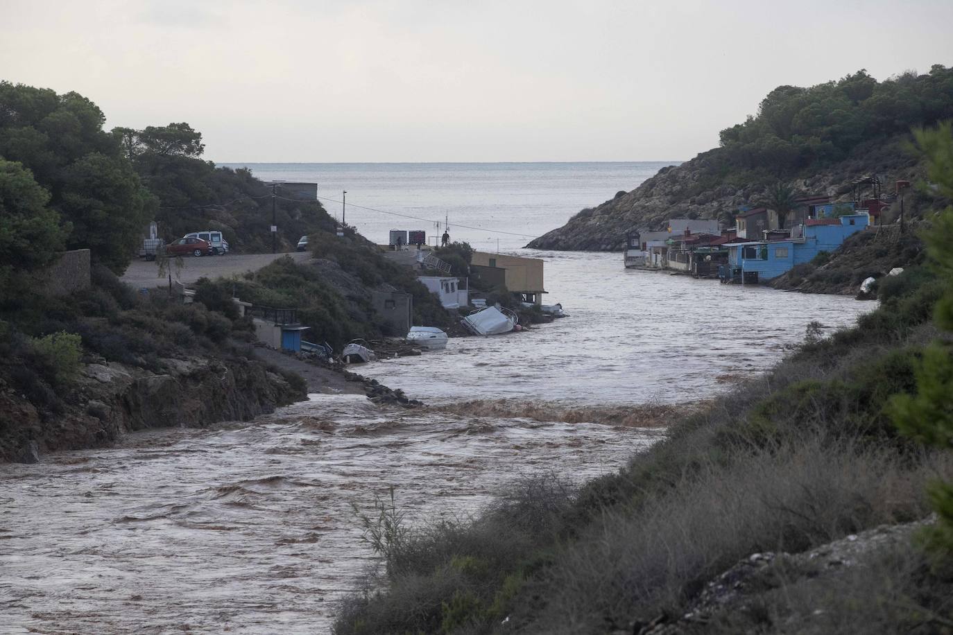 El centro de Cartagena y Los Urrutias también sufrieron notablemente los efectos de las inundaciones