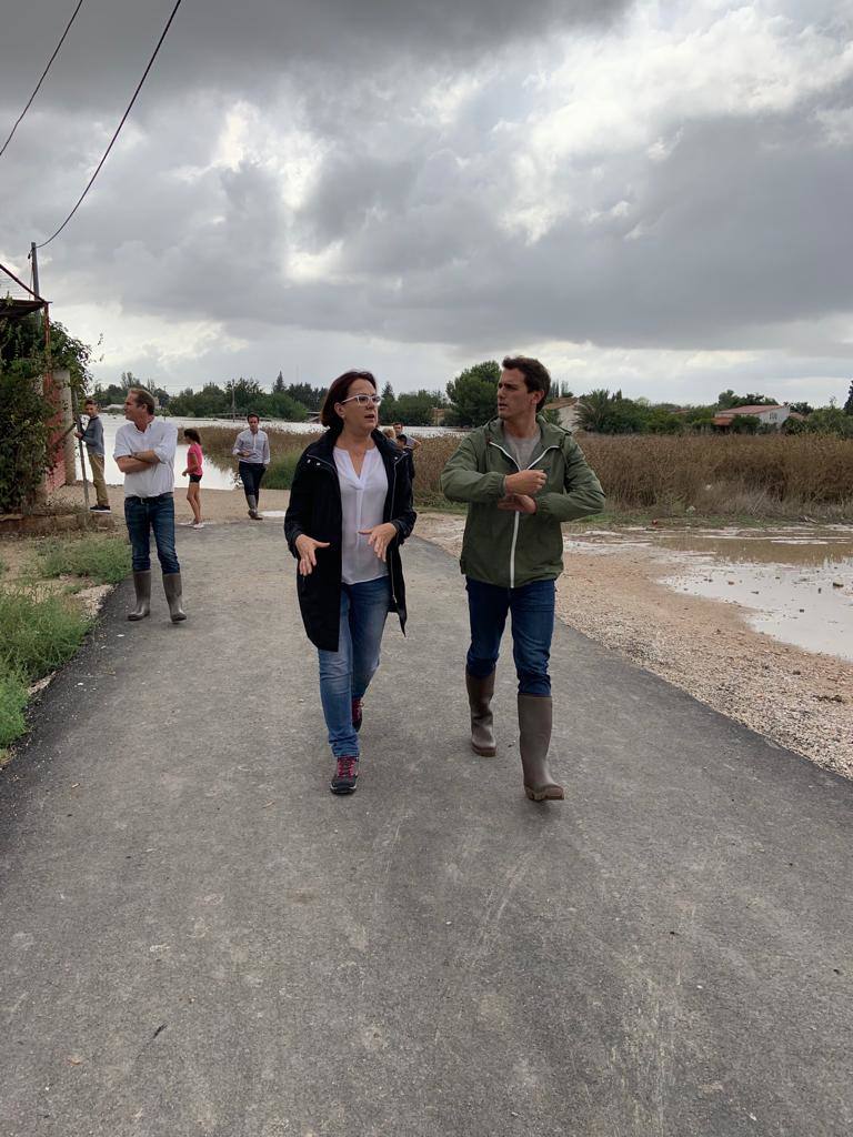 El dirigente de Ciudadanos viajó a la Región para conocer el estado de las zonas afectadas por el temporal.