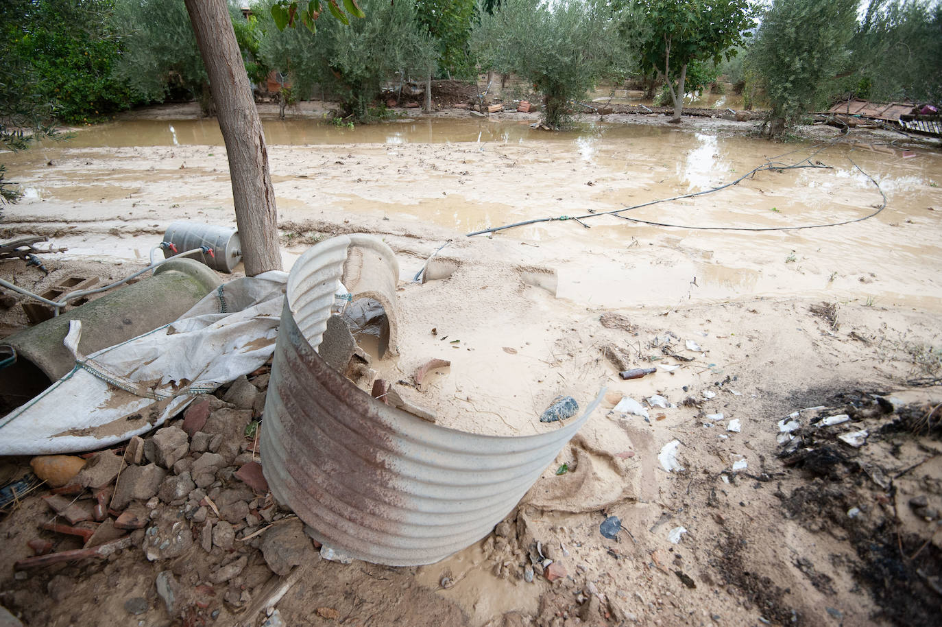 Recorrido por las localidades de Alquerías, Beniel y Llano de Brujas, donde el temporal causó cuantiosos destrozos