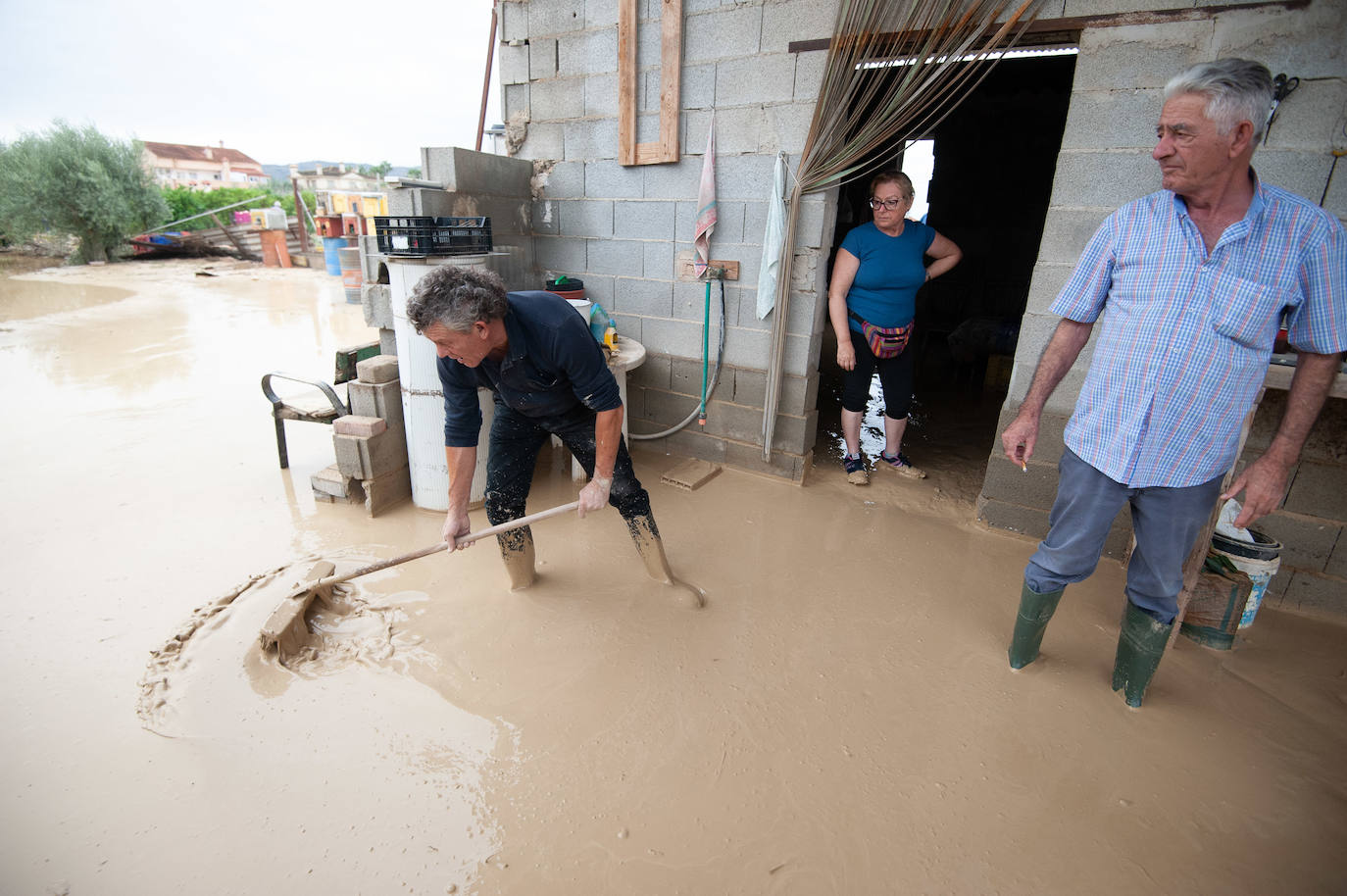Recorrido por las localidades de Alquerías, Beniel y Llano de Brujas, donde el temporal causó cuantiosos destrozos