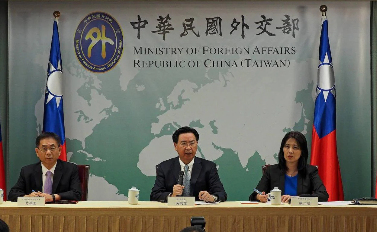 Rueda de prensa del ministro de Asuntos Exteriores de Taiwan. 