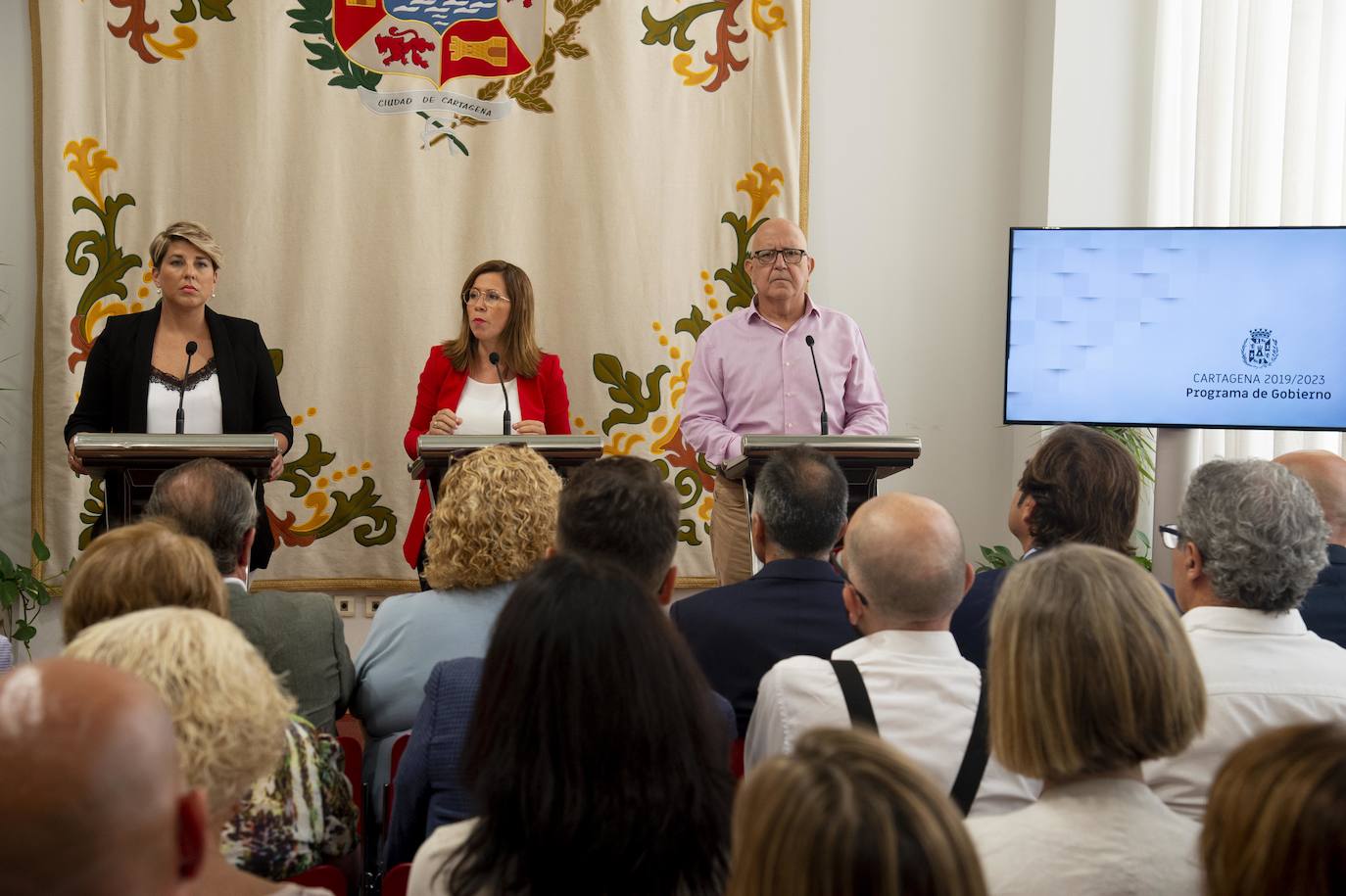 Los tres partidos que lideran el Ayuntamiento de Cartagena presentaron su Programa de Gobierno.