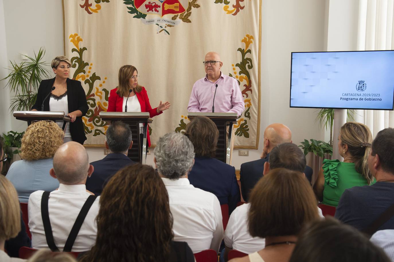 Los tres partidos que lideran el Ayuntamiento de Cartagena presentaron su Programa de Gobierno.