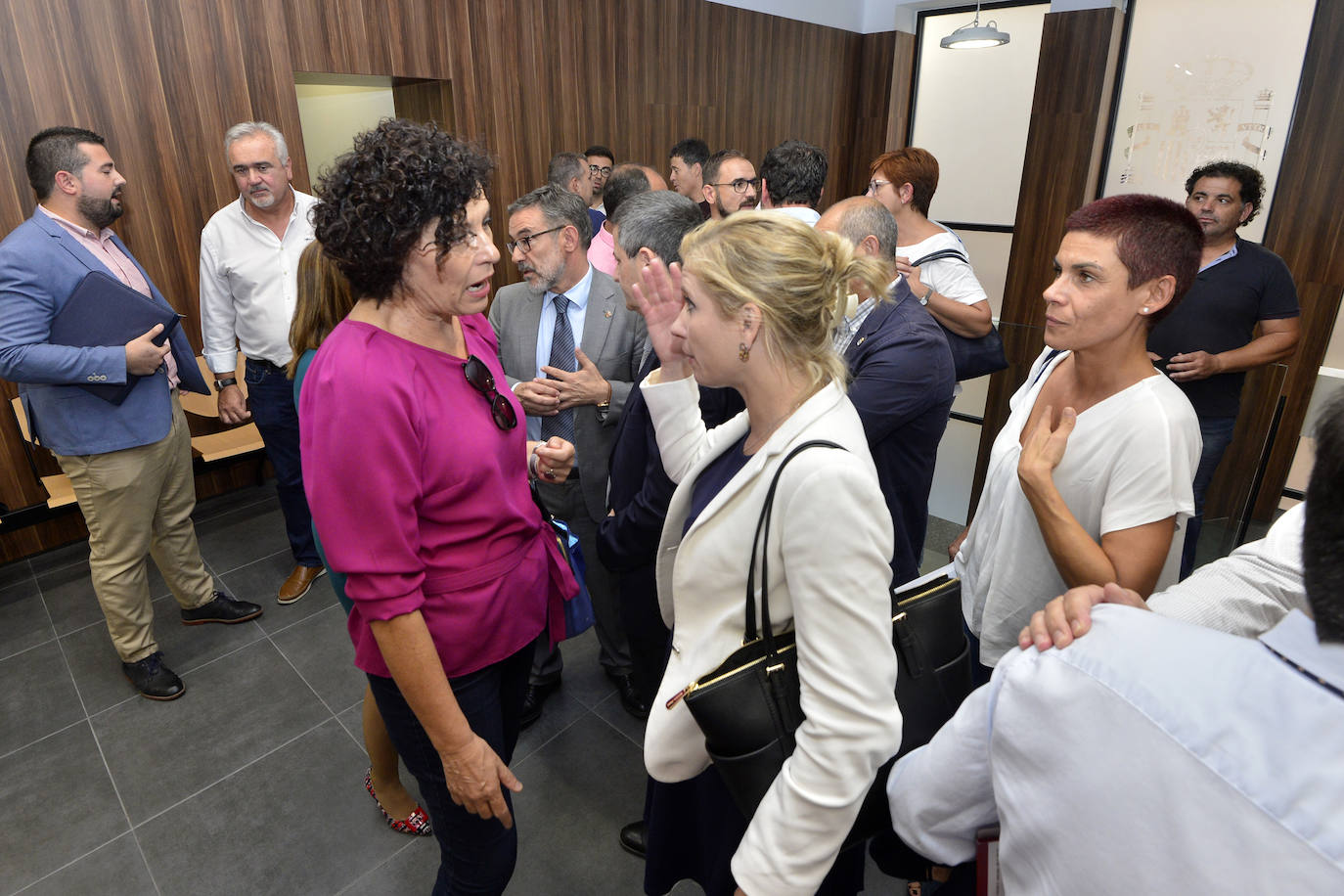 Los 45 alcaldes de los municipios de la Región acudieron a la reunión convocada por la Delegación de Gobierno para tratar cuestiones relativas al Decreto Extraordinario de Ayudas tras la DAN