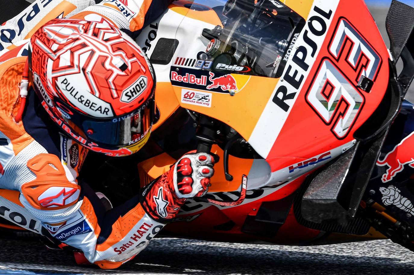 Marc Márquez durante la carrera.