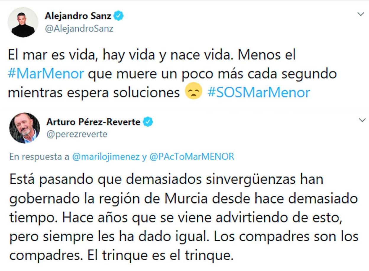 Pérez-Reverte, Alejandro Sanz y Santiago Segura se suman al SOS por la laguna