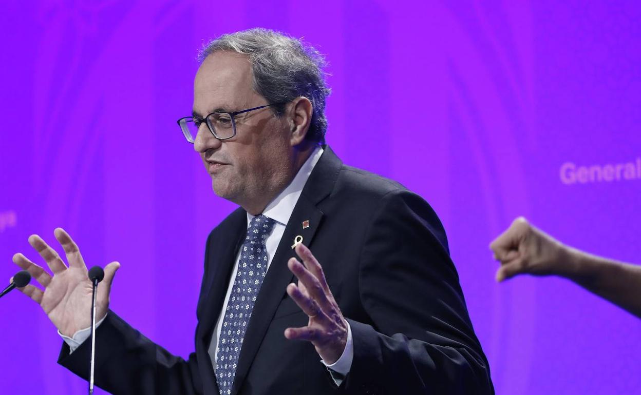 Torra compareció este martes tras la reunión de su Gobierno en el Palau de la Generalitat.