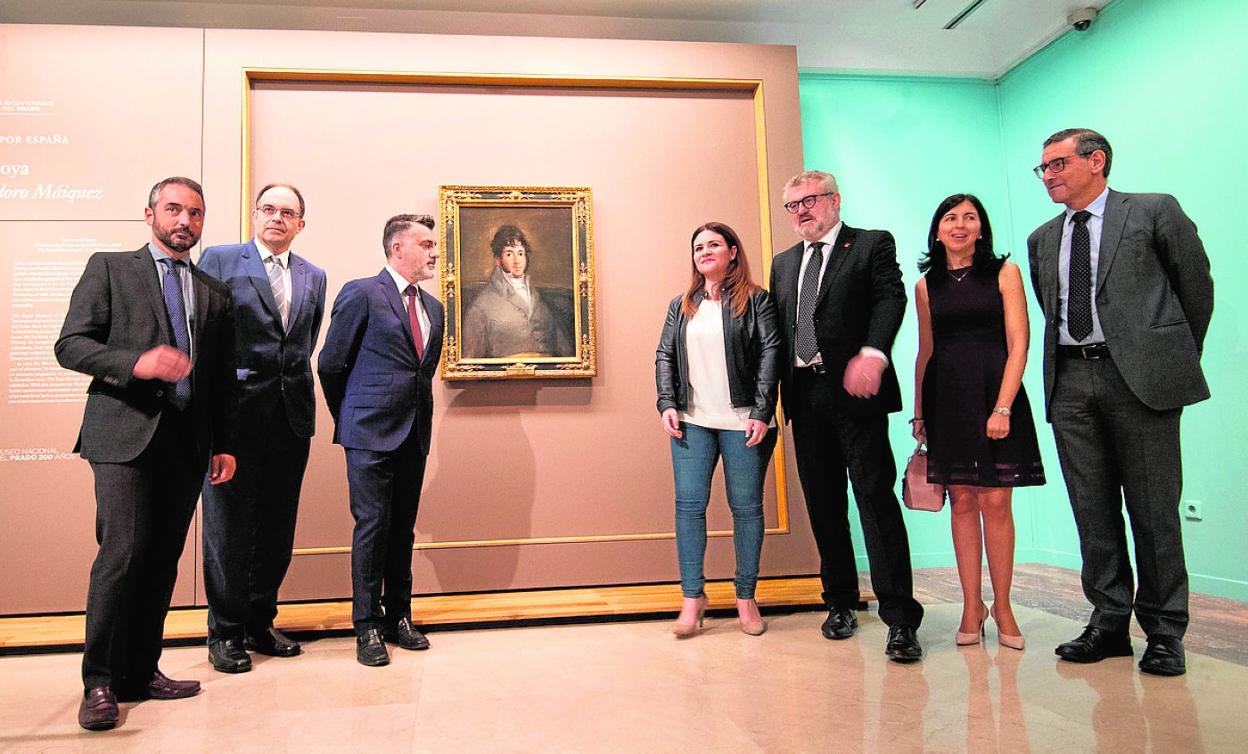 De izquierda a derecha, Rafael Gómez, Pascual Martínez, Juan Antonio Lorca, Esperanza Moreno, Miguel Falomir, Noelia García y José Luján. 